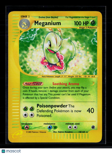 2002 Expedition Base Set Meganium Holo Rare #18/165