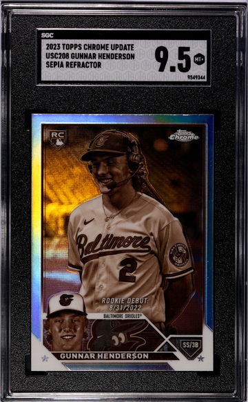 2023 Topps Chrome Update Sepia Refractor Gunnar Henderson #USC208 RC SGC 9.5