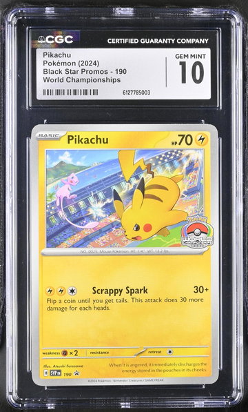 2024 Black Star Promos #190 Pikachu World Championships CGC 10