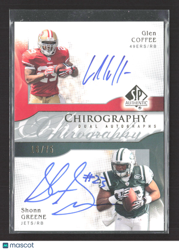 2009 Upper Deck SP Authentic Chirography Glen Coffee Shonn Greene #CH2-GS Dual Autographs