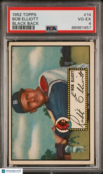 1952 Topps Bob Elliott #14 Black Back PSA 4