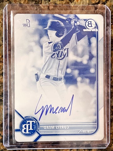 Curtis Mead 2022 Bowman Auto Cyan Printing Plate 1/1
