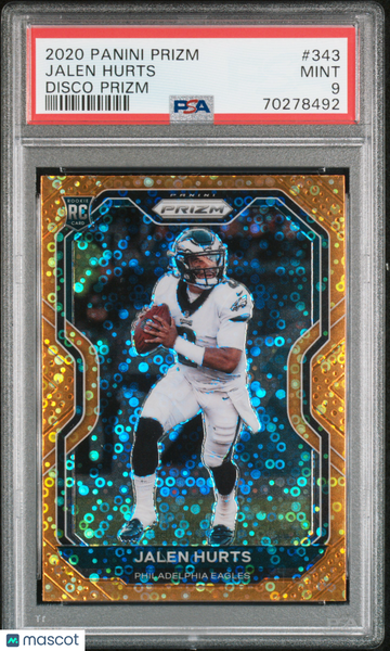 2020 Panini Prizm Jalen Hurts #343 Disco PSA 9