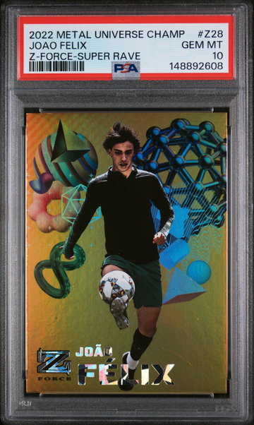 2022 Skybox Metal Universe Champions Z-Force Super Rave Joao Felix #Z28 PSA 10