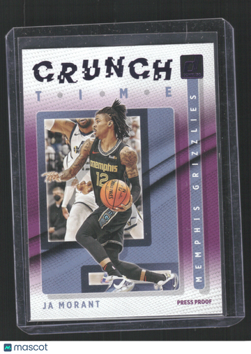 2021-22 Donruss Ja Morant #16 Crunch Time Press Proof Purple
