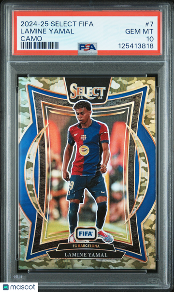2024-25 Panini Select FIFA Lamine Yamal #7 Camo /135 PSA 10