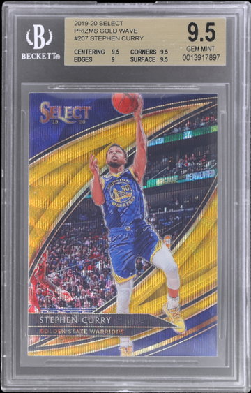 2019 Panini Select Stephen Curry Courtside Gold Wave Prizm BGS 9.5
