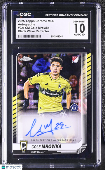2025 Topps Chrome MLS Cole Mrowka #CA-CM Black Wave Refractor Autographs CGC 10 Auto 10