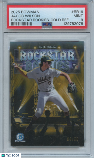 2025 Bowman Jacob Wilson #RR16 Gold Ref Rookie PSA 9