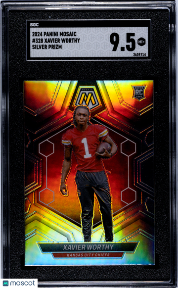 2024 Panini Mosaic Xavier Worthy #328 Silver Prizm SGC 9.5