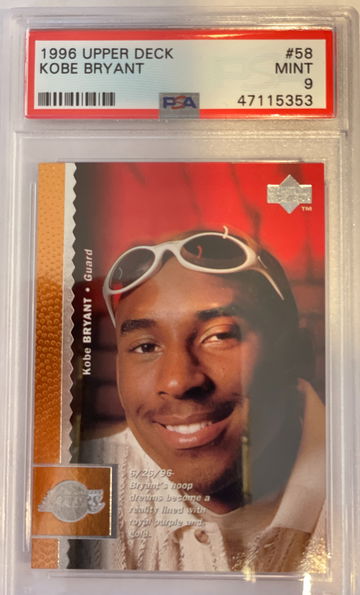 Kobe Bryant RC Rookie GOAT 1996 Upper Deck #58 PSA 9 MINT