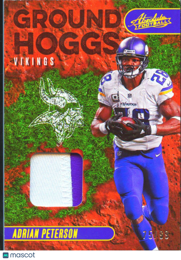 2023 Panini Absolute Football Ground Hoggs Adrian Peterson #GH-18 /99 Memorabilia