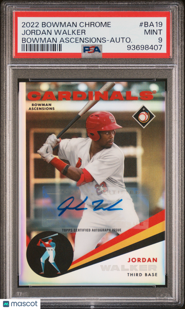 2022 Bowman Chrome Bowman Ascensions Jordan Walker #BA19 Autograph PSA 9