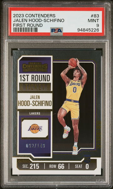 2023 Panini Contenders 1st Round Jalen Hood-Schifino #83 RC /149 PSA 9