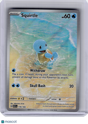 2023 Pokemon—Squirtle #170 Scarlet & Violet 151—Illustration Rare Holo