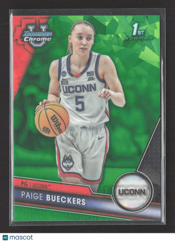2024 Bowman Chrome University Paige Bueckers #90 Green RayWave /99 1st Bowman