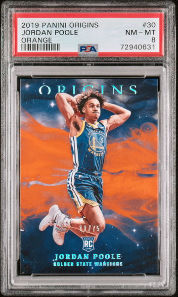Jordan Poole 2019-20 Panini Origins Orange Rookie RC Warriors 11/75 PSA 8 NM-MT