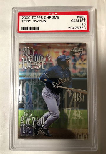 2000 TOPPS CHROME #468 TONY GWYNN GEM MT 10