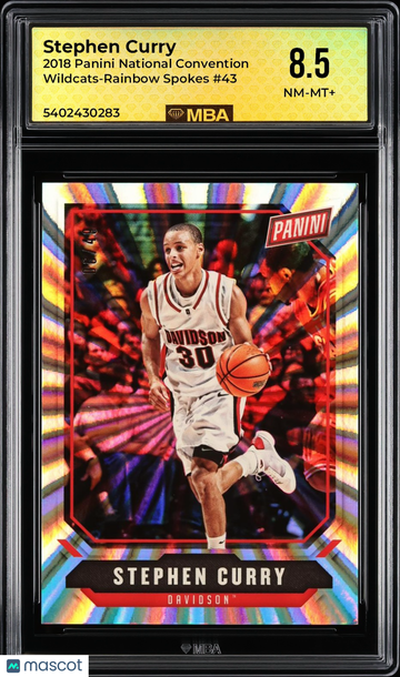 2018 Panini National Convention Stephen Curry #43 Wildcats-Rainbow Spokes MBA 8.5