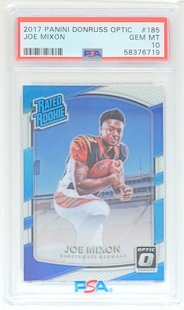 2017 OPTIC JOE MIXON SP RC #185 PSA 10 GEM MINT BENGALS ROOKIE CARD POP 36