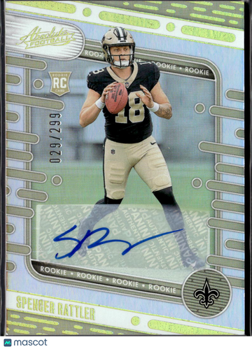 Spencer Rattler 2024 Panini Absolute Football RC Auto /299 New Orleans Saints