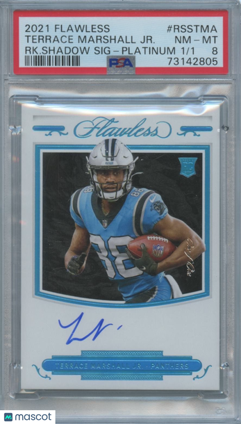 2021 Panini Flawless Rookie Shadow Signatures Terrace Marshall Jr Terrace Marshall Jr. #RSSTMA RK. Shadow Platinum Rooki