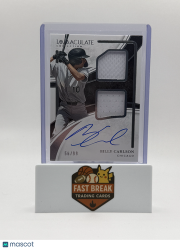 2026 Panini Immaculate Collection Billy Carlson #DPS-BC /99 Dual Patch Memorabilia