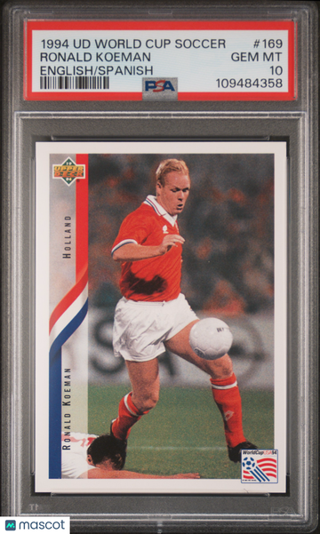 1994 Upper Deck World Cup Soccer Ronald Koeman #169 English Spanish PSA 10