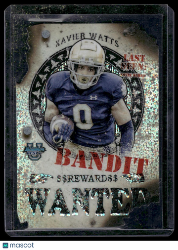 2024 Bowman University Best Xavier Watts #GB-13 Gunslingers and Bandits Die Cut Speckle Refractor
