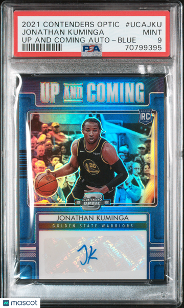2021 Panini Contenders Optic Up And Coming Autographs Jonathan Kuminga #UCAJKU Up And Coming Auto Blue PSA 9
