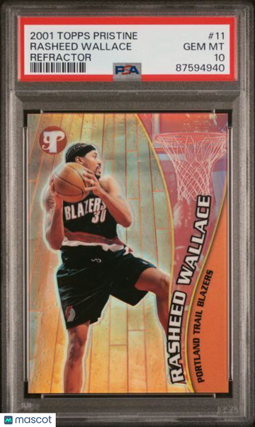 2001 Topps Pristine Rasheed Wallace #11 Refractor PSA 10
