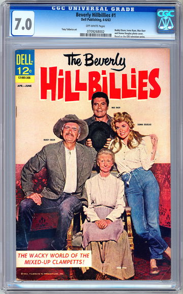 BEVERLY HILLBILLIES #1 CGC 7.0 CAST PHOTO CVR CULT 1960’S TV COMEDY SERIES 1963
