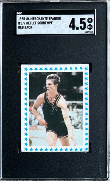 1985-86 Merchante Spanish Basketball 177 Detlef Schrempf - Red Back SGC 4.5 