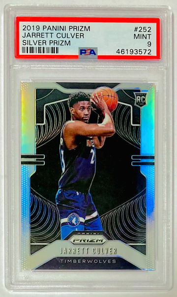 2019 Panini Prizm Jarrett Culver Silver Prizm PSA 9 MINT #252 Minnesota Timberwolves Rookie Card RC