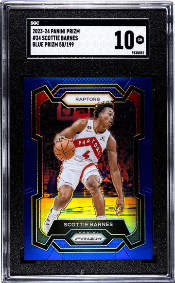 2023-24 Panini Prizm #24 Scottie Barnes Blue Prizm /199 SGC 10