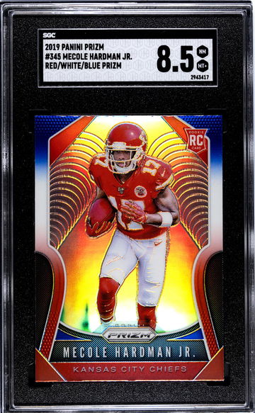 2019 Panini Prizm Red/White/Blue Mecole Hardman Jr. #345 RC SGC 8.5