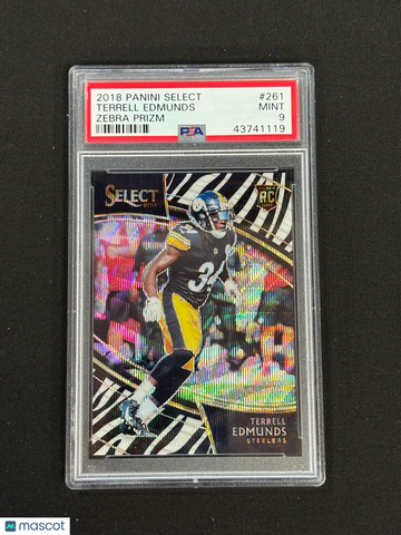 2018 Select Terrell Edmunds #261 Zebra Prizm Rookie PSA 9