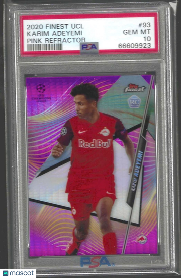 2020 Topps Finest UEFA Champions League Karim Adeyemi #93 Pink Prism Refractor PSA 10