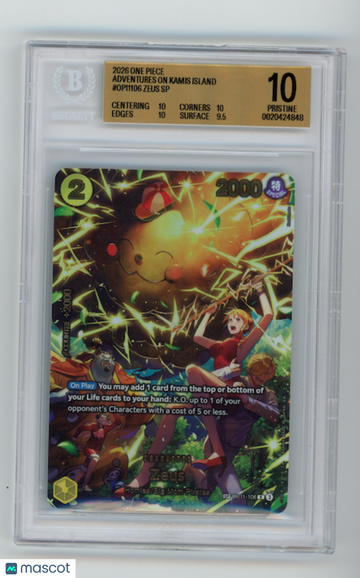 2026 One Piece Card Game Adventures on KAMI's Island Zeus SP BGS 10 #OP11106