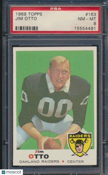 1969 Topps Jim Otto #163 PSA 8