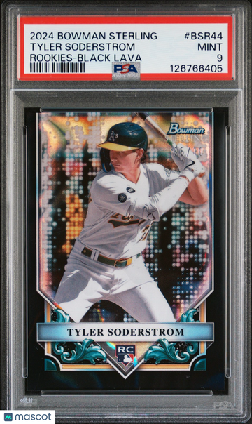 2024 BOWMAN STERLING ROOKIES TYLER SODERSTROM #BSR44 BLACK LAVA /10 / 10 PSA 9