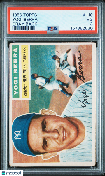 1956 Topps Yogi Berra #110 Gray Back PSA 3