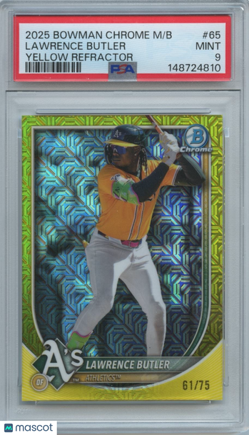 2025 Bowman Chrome Lawrence Butler #65 Yellow Refractor Parallel/Variety Base Set PSA 9
