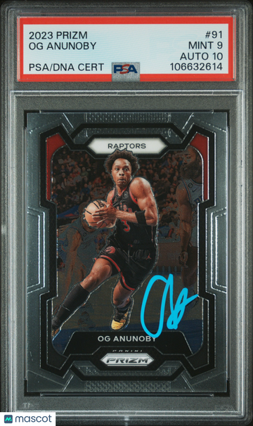 2023 Panini Prizm Og Anunoby #91 PSA 9 Auto 10