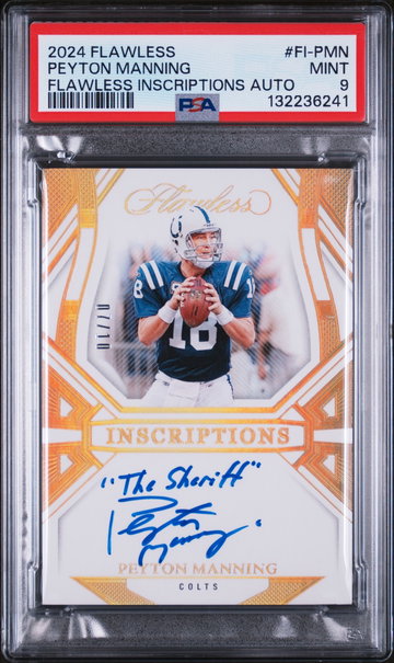 2024 Panini Flawless Flawless Inscriptions Autographs Peyton Manning #FI-PMN /10 PSA 9