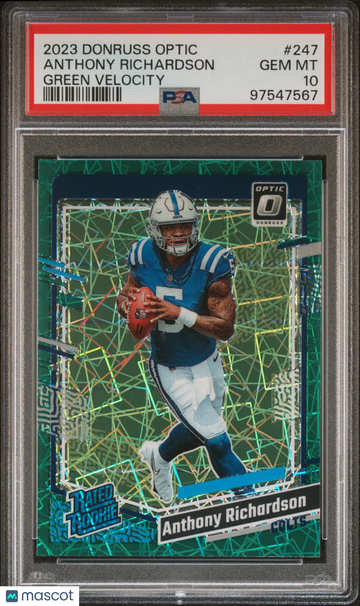 2023 Panini Donruss Optic Anthony Richardson #247 Green Velocity PSA 10