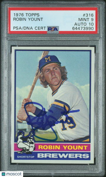 1976 Topps Robin Yount #316 PSA 9 Auto 10