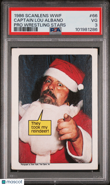 1986 Scanlens WWF Pro Wrestling Stars Captain Lou Albano #66 PSA 3