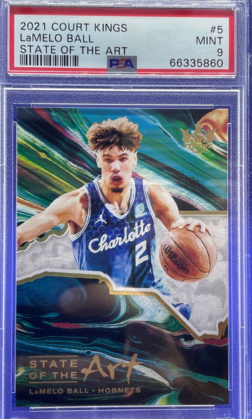 2021-22 Panini Court Kings LaMelo Ball State Of The Art Case Hit SSP Hornets PSA 9 Mint