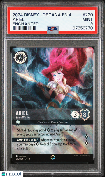 2024 Disney Lorcana EN 4-Ursula's Return Ariel Holo Holo Ultra Rare Enchanted PSA 9 #220